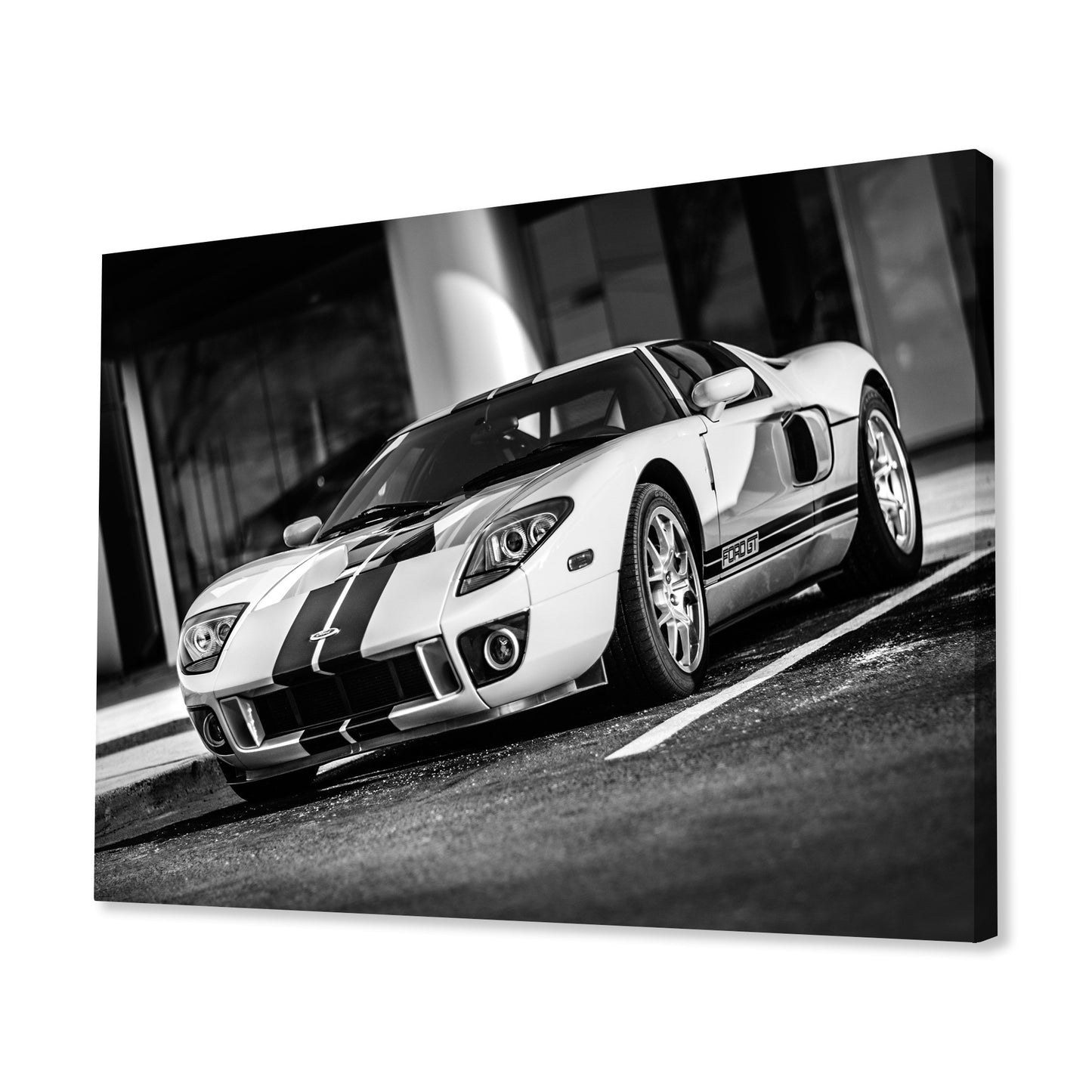 White Ford GT Canvas Art Print