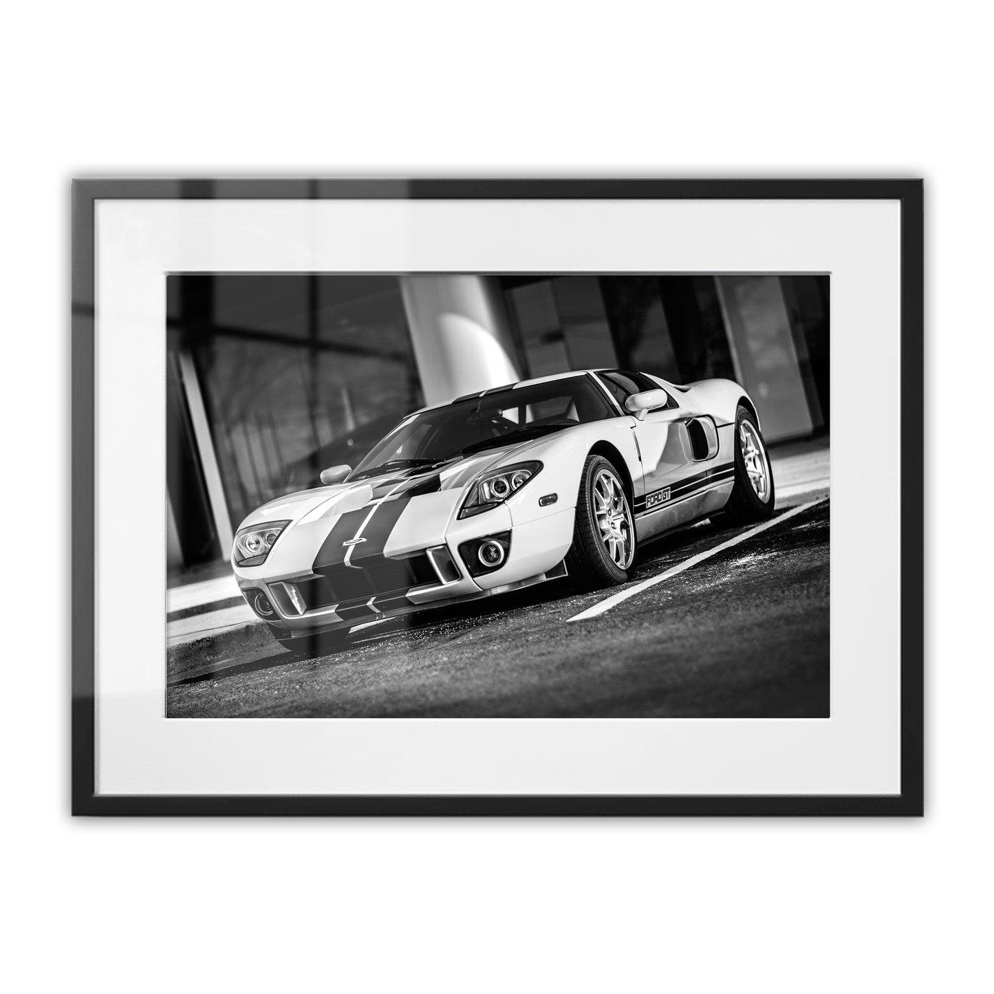 White Ford GT Framed Art Print