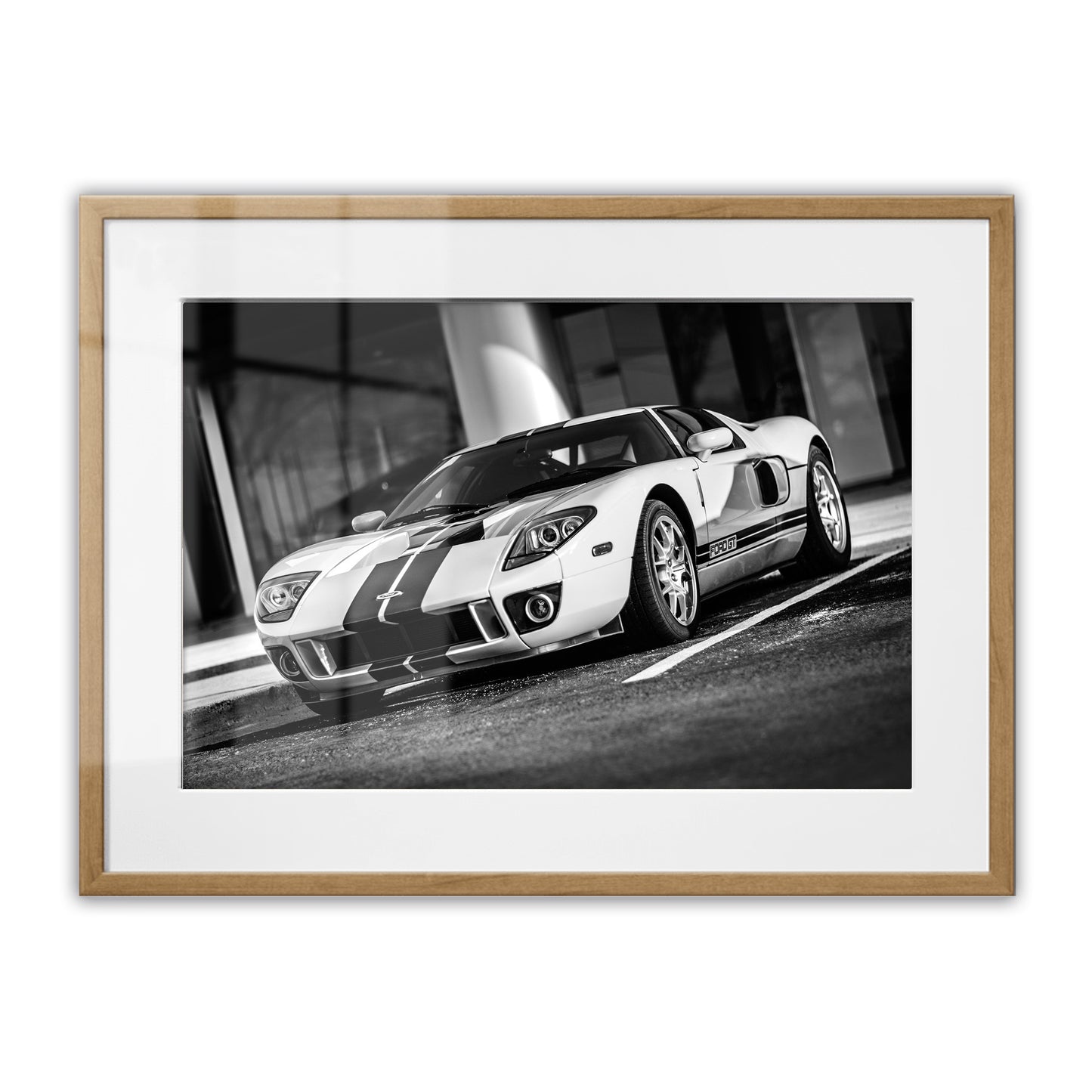 White Ford GT Framed Art Print