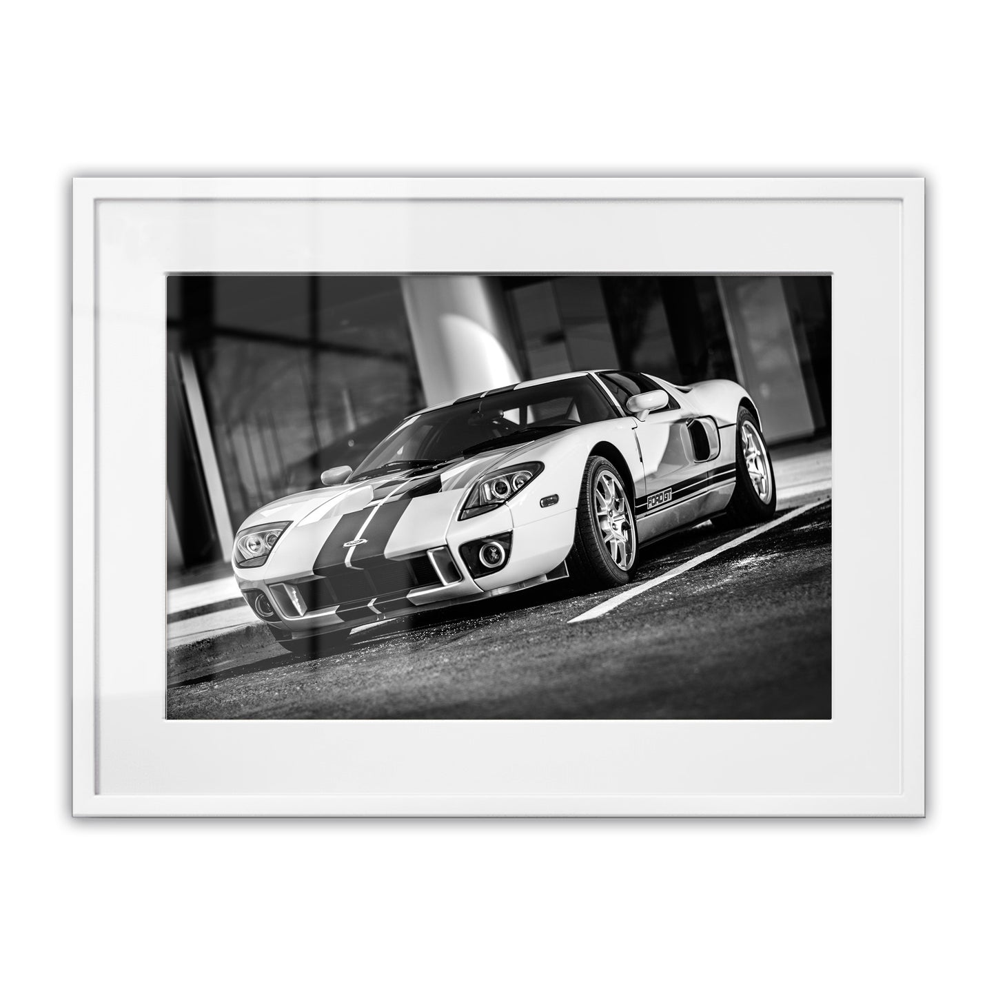 White Ford GT Framed Art Print