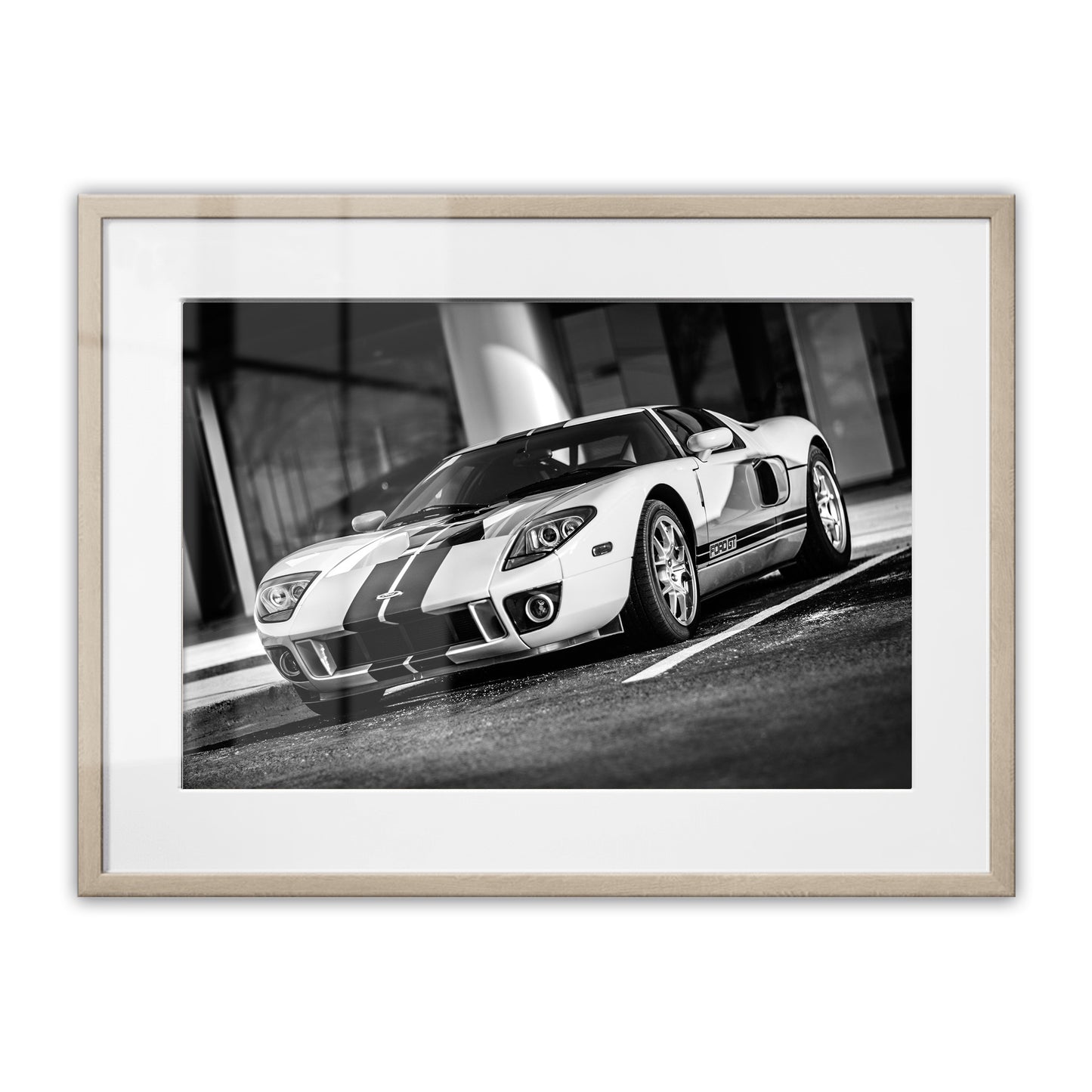 White Ford GT Framed Art Print
