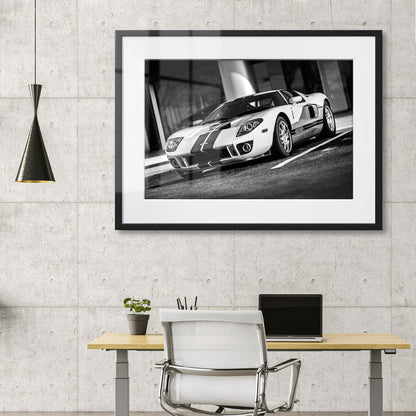 White Ford GT Framed Art Print
