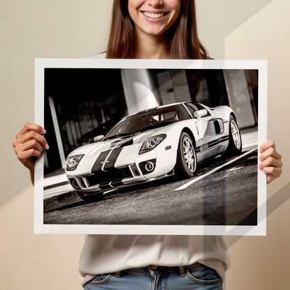 White Ford GT Poster Print