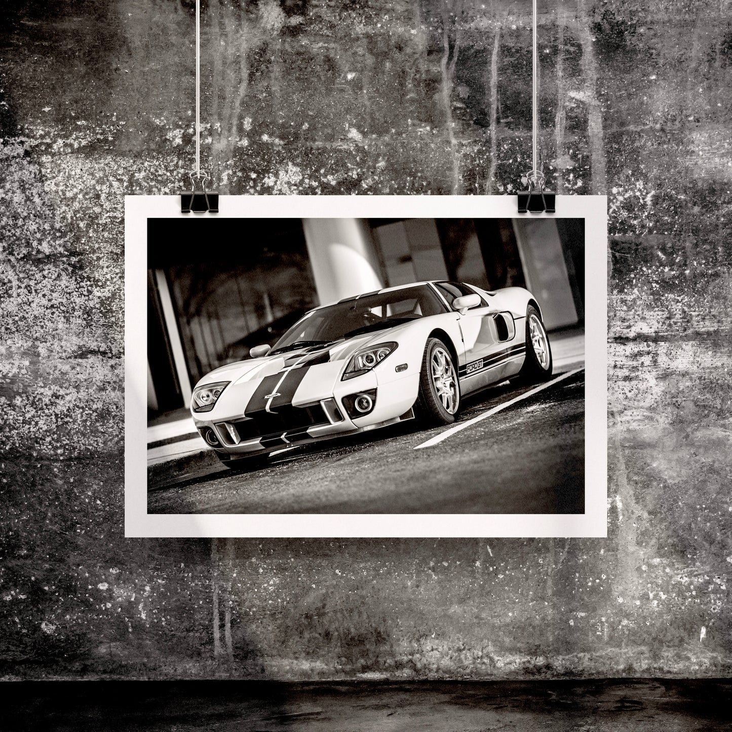 White Ford GT Poster Print