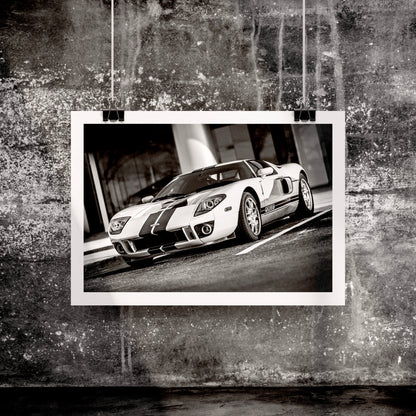 White Ford GT Poster Print