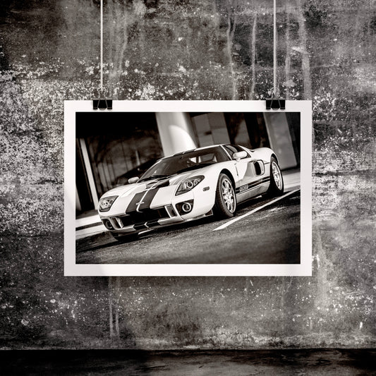 White Ford GT Poster Print