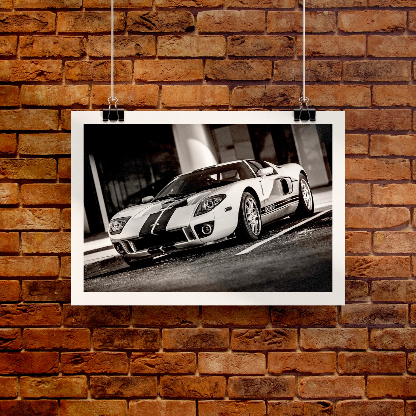 White Ford GT Poster Print