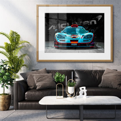 McLaren Gulf Racing Car Framed Art Print