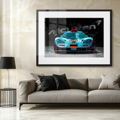 McLaren Gulf Racing Car Framed Art Print