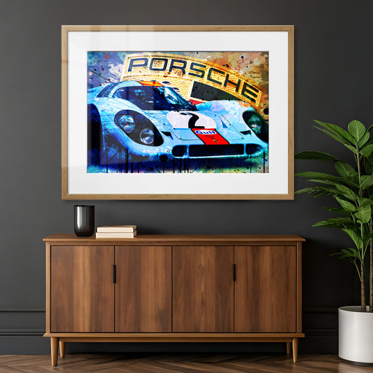Porsche 917K - 1970 Daytona Winner - Gulf Edition Framed Art Print