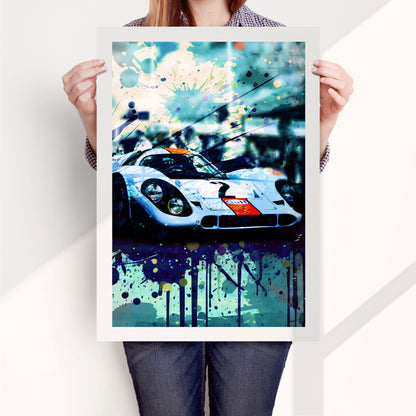 Porsche 917K - 1970 Daytona Winner - Gulf Edition Poster Print