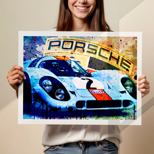 Porsche 917K - 1970 Daytona Winner - Gulf Edition Poster Print
