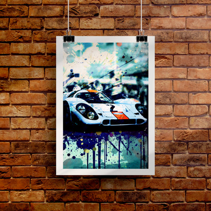Porsche 917K - 1970 Daytona Winner - Gulf Edition Poster Print