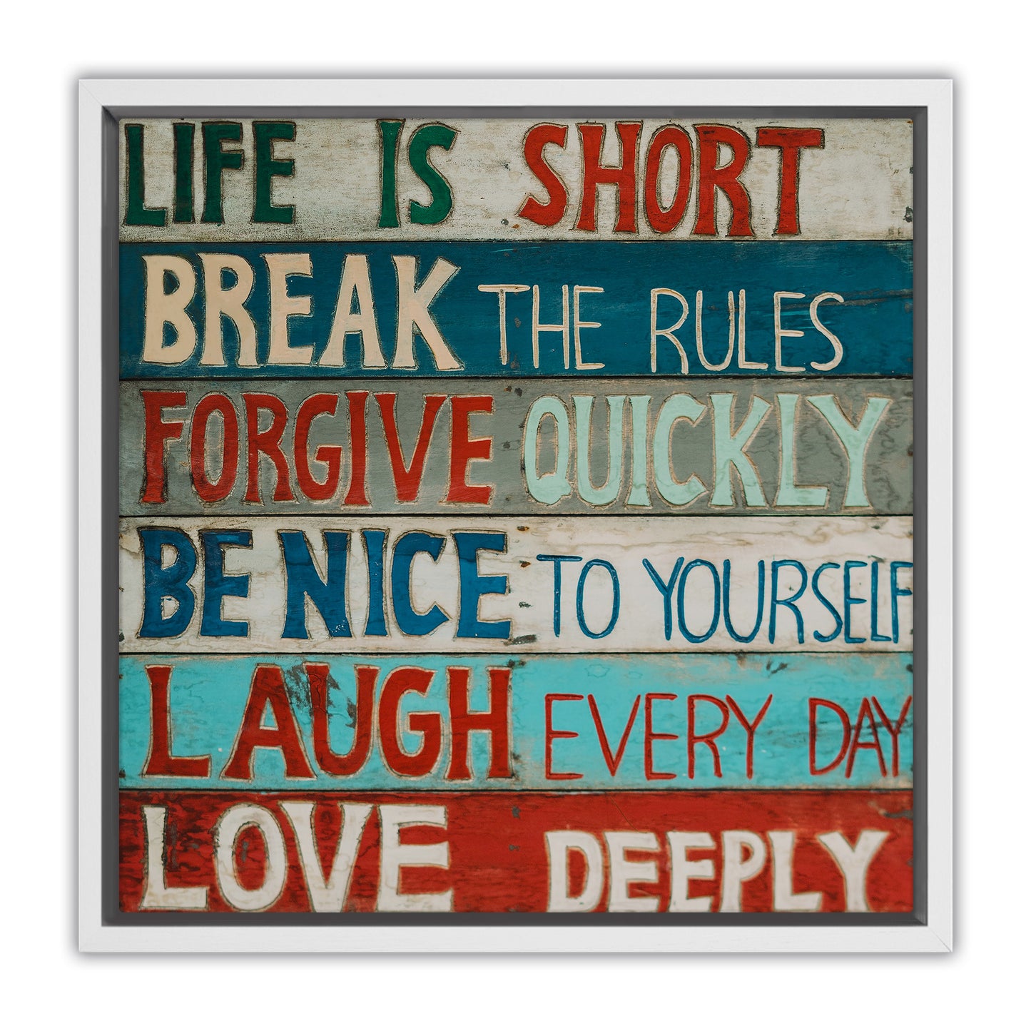 Life is Short Beach Sign Canvas Art Print