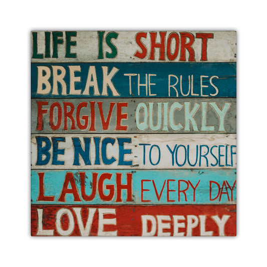 Life is Short Beach Sign Canvas Art Print