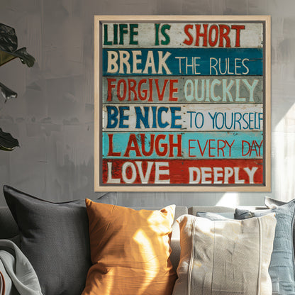 Life is Short Beach Sign Canvas Art Print
