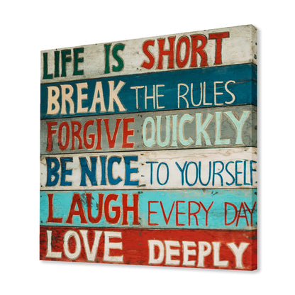 Life is Short Beach Sign Canvas Art Print