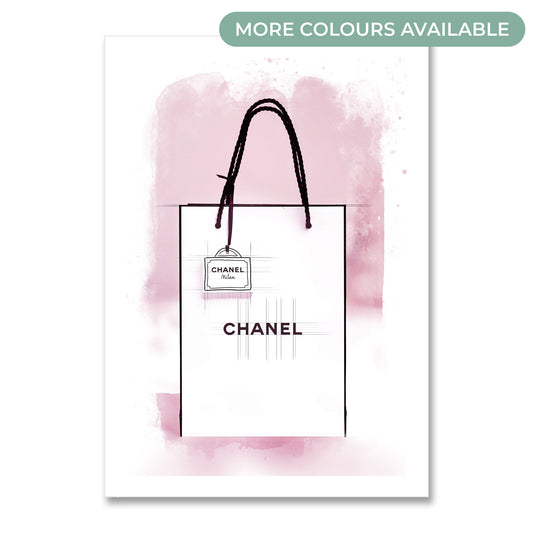 Chanel Paper Bag Watercolour Poster Print