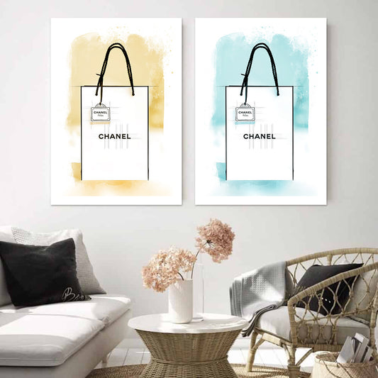 Chanel Paper Bag Watercolour Poster Print