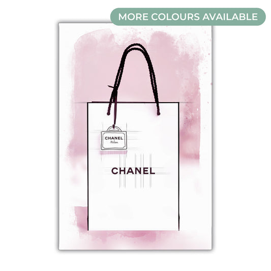 Chanel Paper Bag Watercolour Canvas Art Print