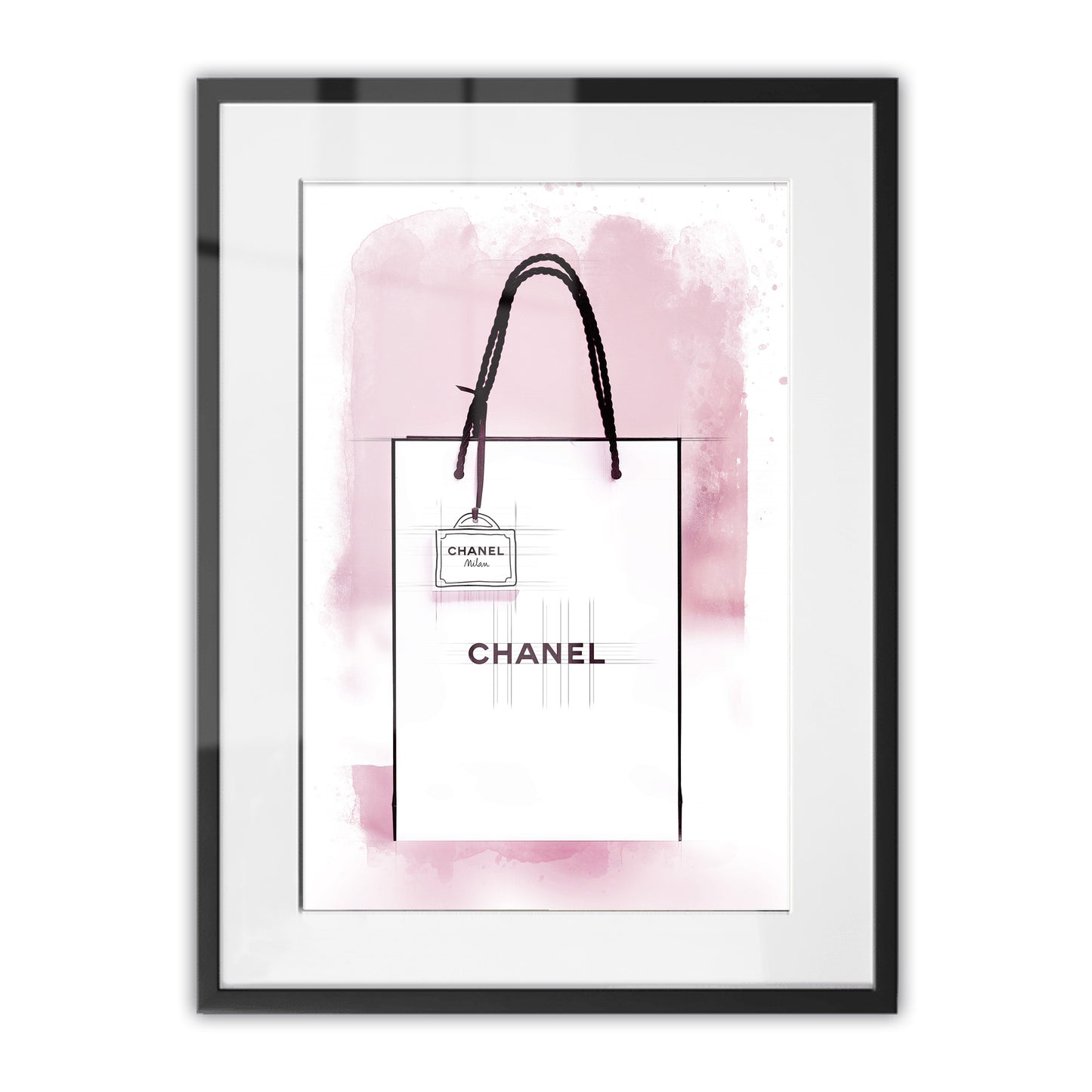 Chanel Paper Bag Watercolour Framed Art Print