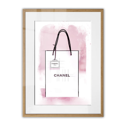 Chanel Paper Bag Watercolour Framed Art Print