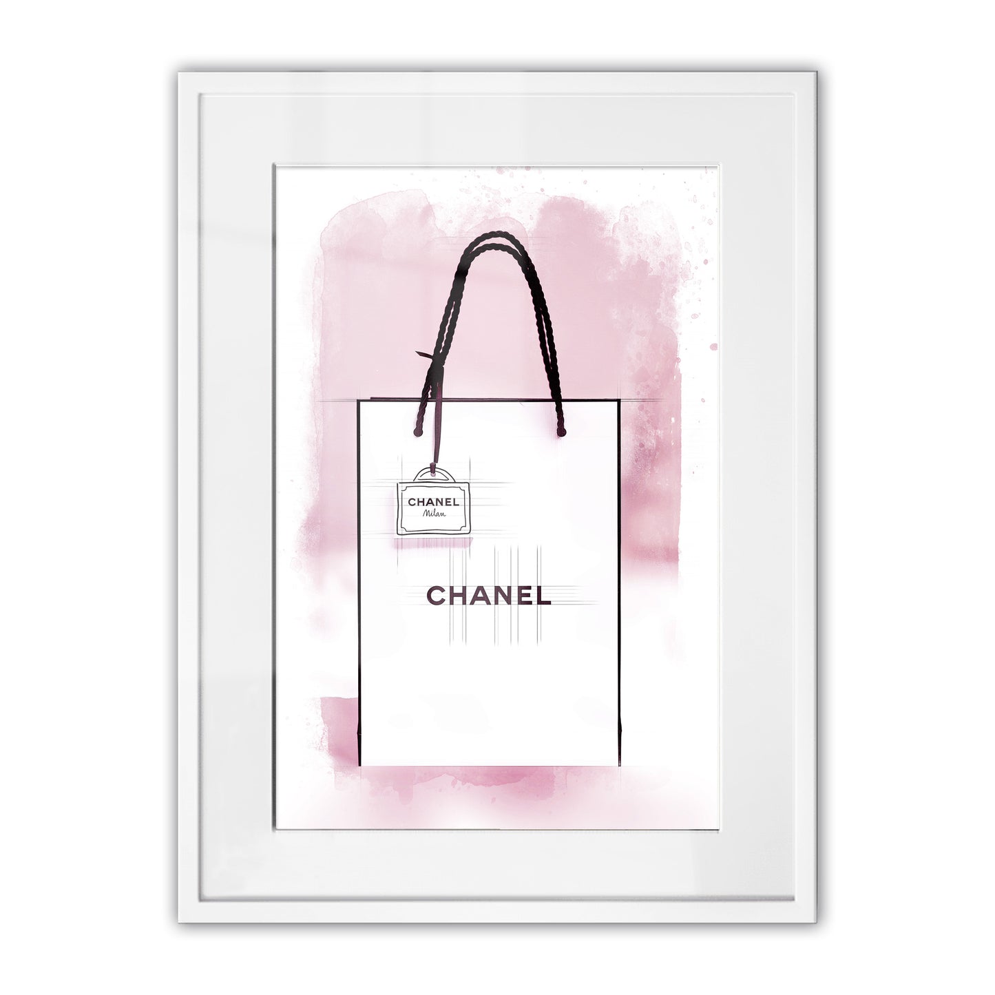 Chanel Paper Bag Watercolour Framed Art Print