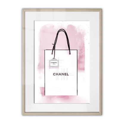 Chanel Paper Bag Watercolour Framed Art Print