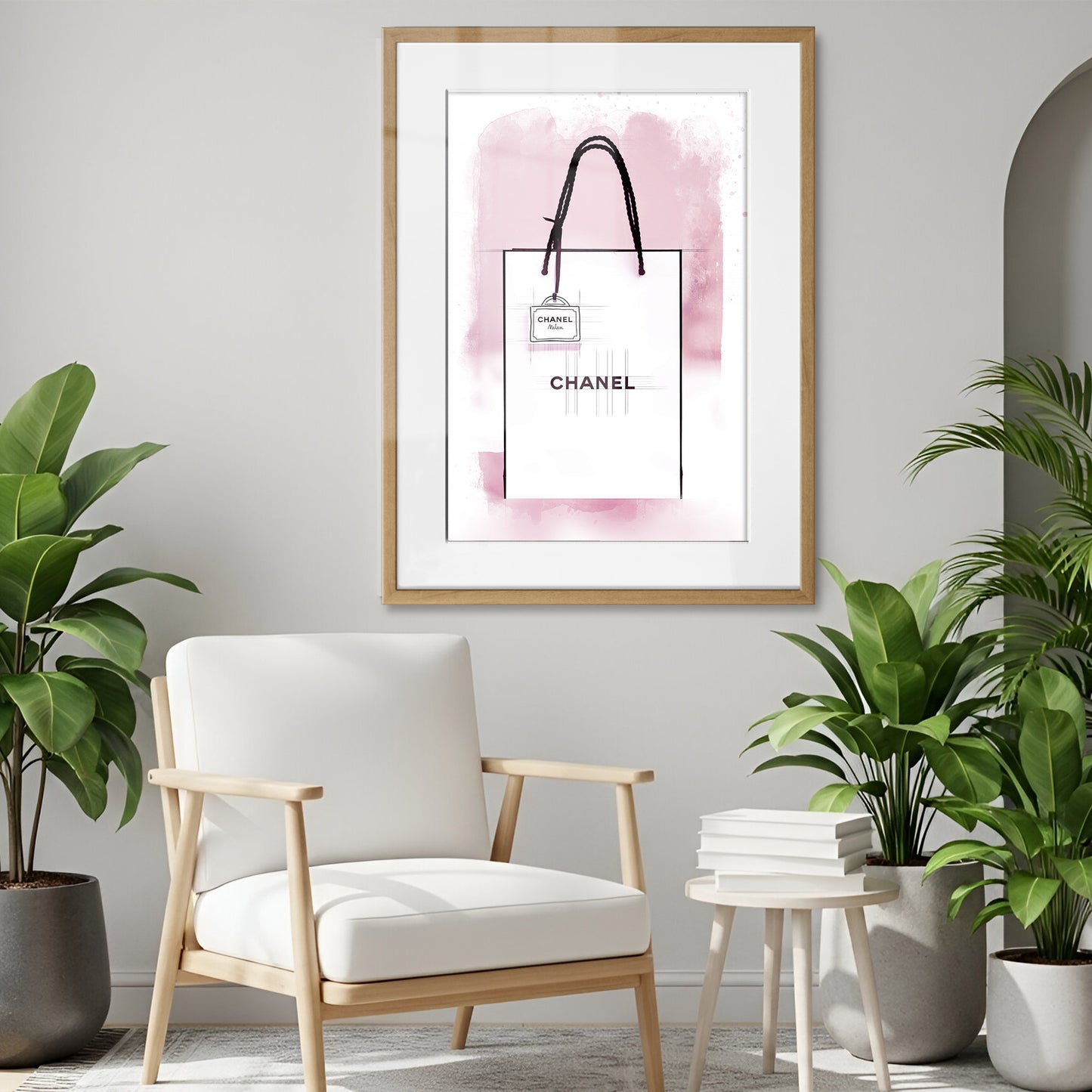 Chanel Paper Bag Watercolour Framed Art Print