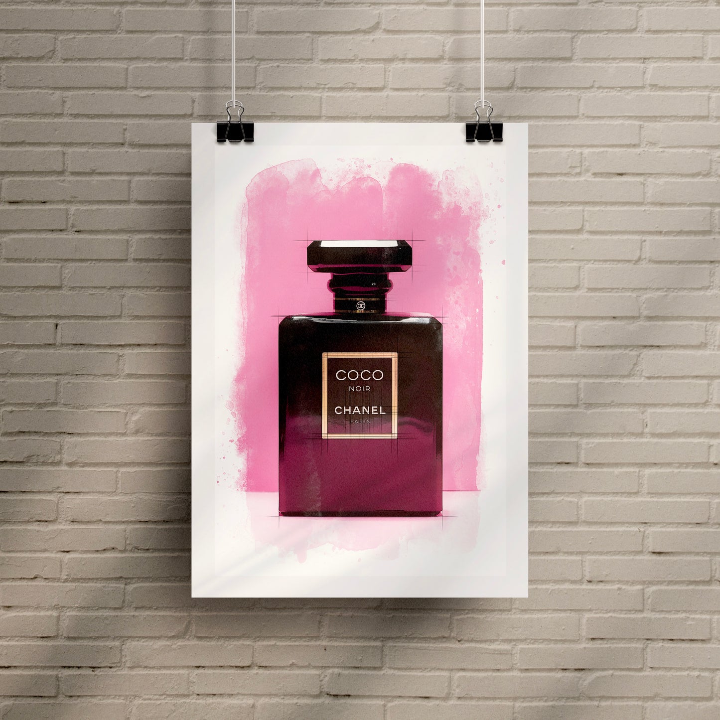 Chanel Coco Bottle Watercolour Poster Print
