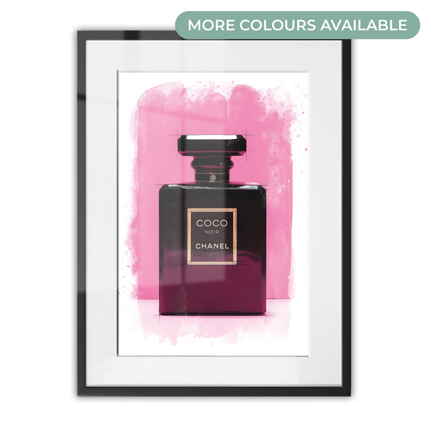 Chanel Coco Bottle Watercolour Framed Art Print