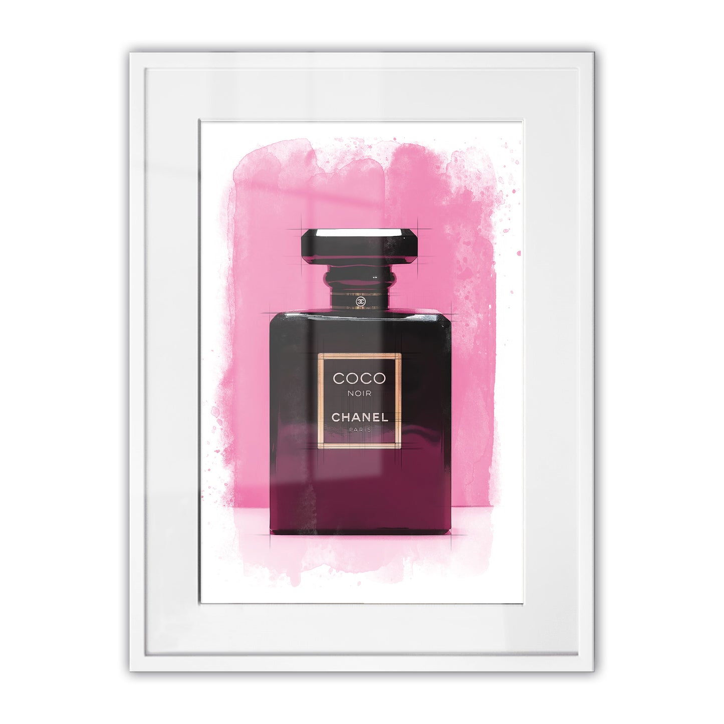 Chanel Coco Bottle Watercolour Framed Art Print