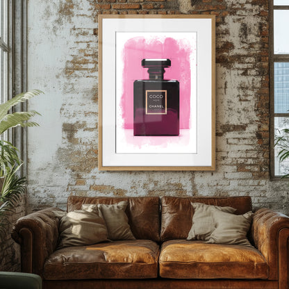 Chanel Coco Bottle Watercolour Framed Art Print