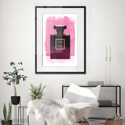 Chanel Coco Bottle Watercolour Framed Art Print