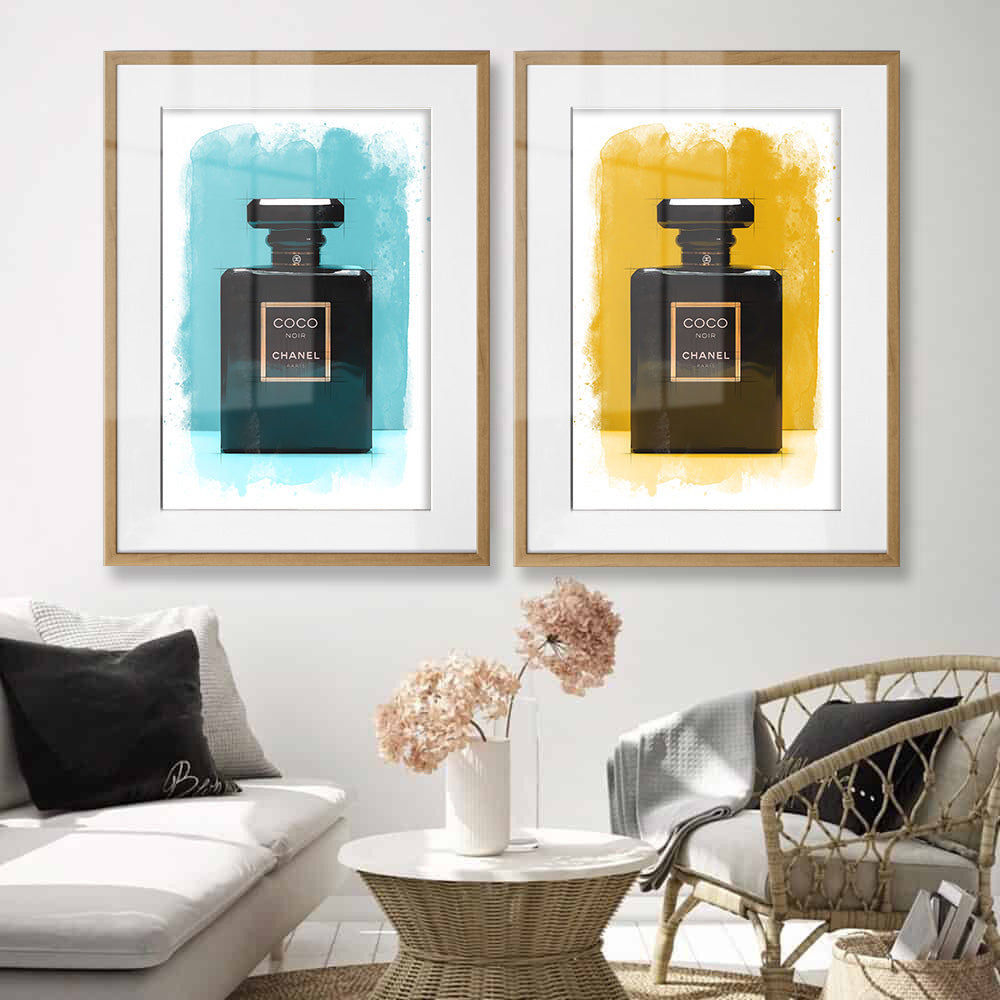 Chanel Coco Bottle Watercolour Framed Art Print