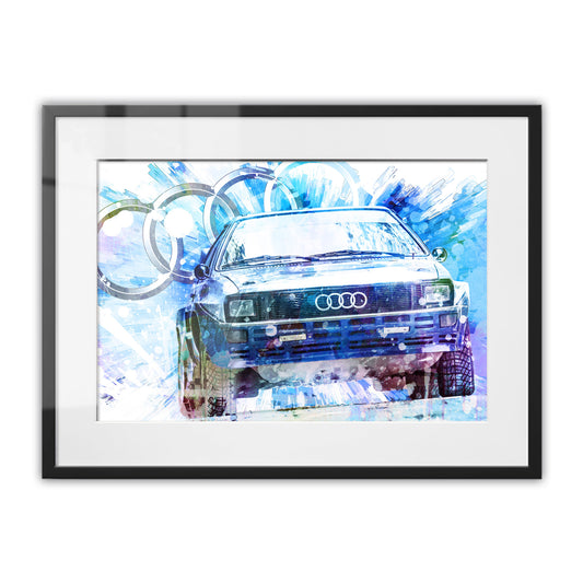 Audi Quattro Rally Car Framed Art Print