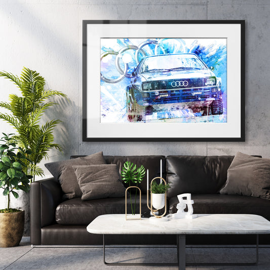 Audi Quattro Rally Car Framed Art Print