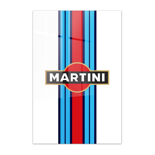 Martini Racing Stripes and Logo Acrylic Art Print