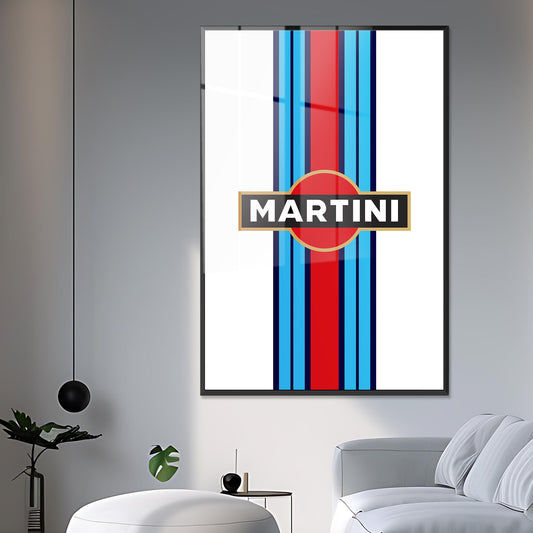 Martini Racing Stripes and Logo Acrylic Art Print