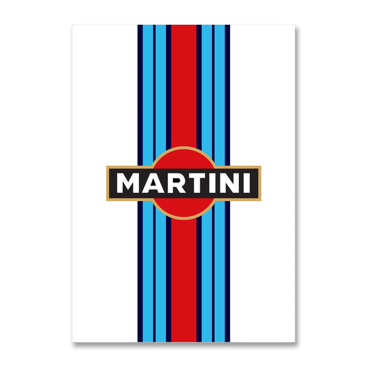 Martini Racing Stripes and Logo Poster Print
