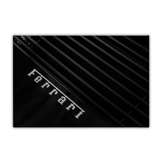 Ferrari Logo on Black Canvas Art Print