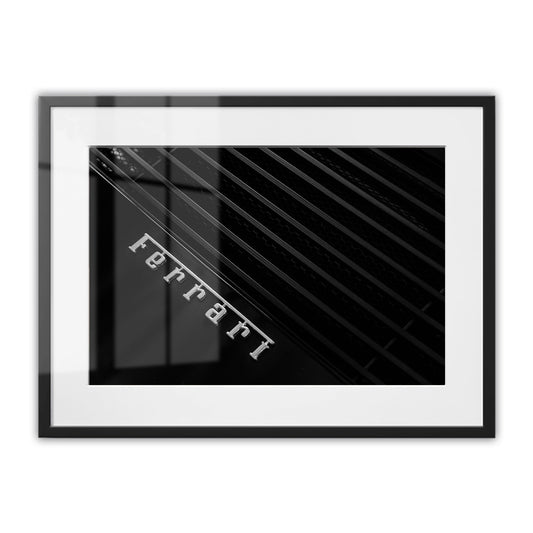 Ferrari Logo on Black Framed Art Print