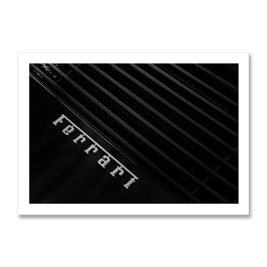 Ferrari Logo on Black Poster Print