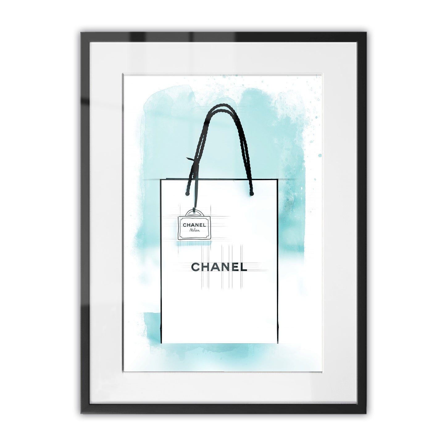 Chanel Paper Bag Watercolour Framed Art Print