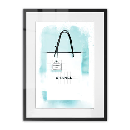 Chanel Paper Bag Watercolour Framed Art Print