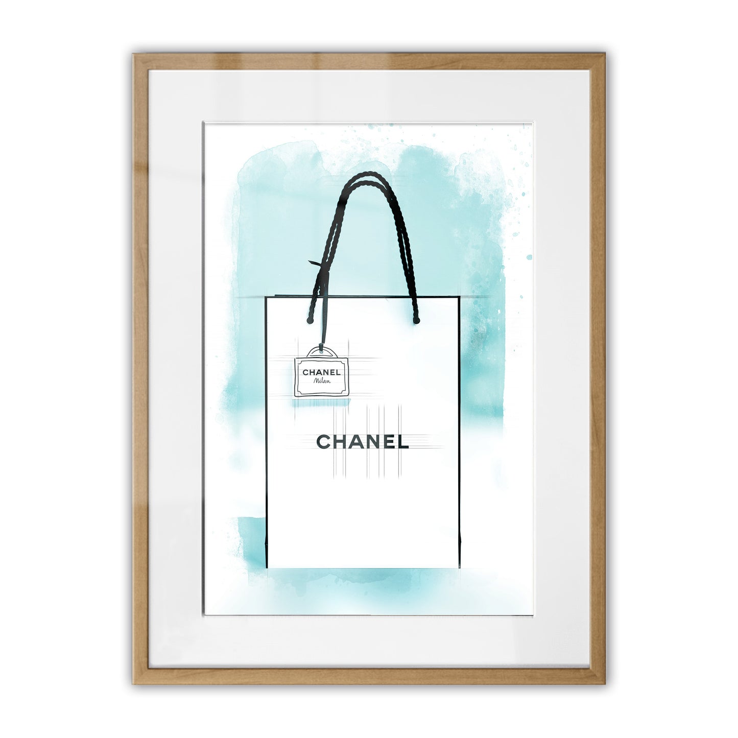 Chanel Paper Bag Watercolour Framed Art Print