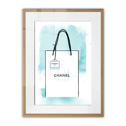 Chanel Paper Bag Watercolour Framed Art Print