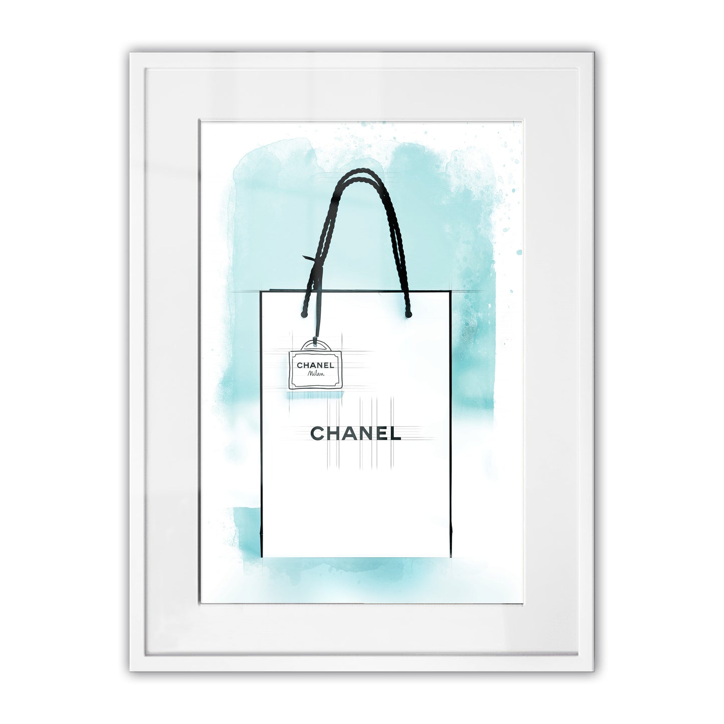 Chanel Paper Bag Watercolour Framed Art Print