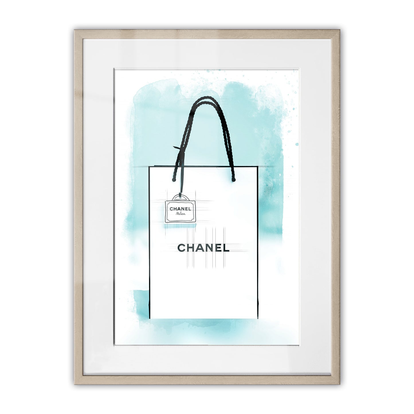 Chanel Paper Bag Watercolour Framed Art Print
