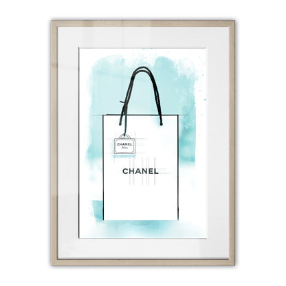 Chanel Paper Bag Watercolour Framed Art Print